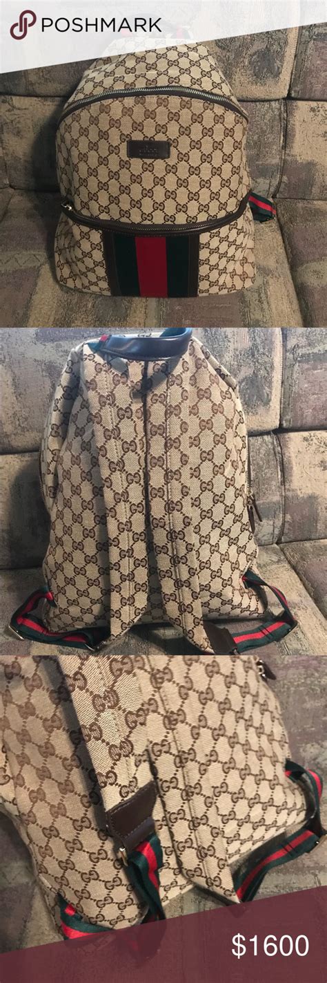 gucci backpack green and red stripes|Gucci black small backpack.